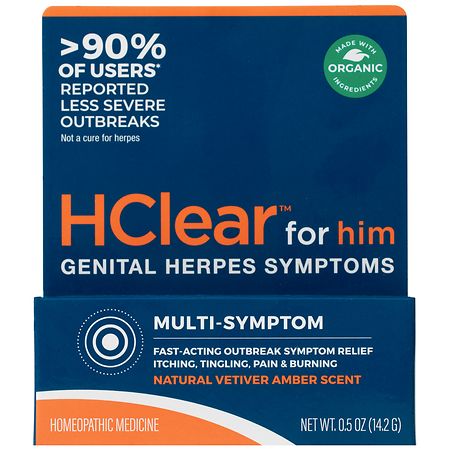 HClear Genital Herpes Ointment for Men - Multi-Symptom - 0.5 oz