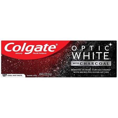 Colgate Optic White Teeth Whitening with Charcoal Toothpaste, Cool Mint Cool Mint - 4.2 oz