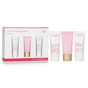 ClarinsMulti-Active 30+ Anti-Ageing Skincare Set: Gentle Refiner 30ml + Multi-Active Day Cream 30ml + Beauty Flash Balm 30ml 3pcs