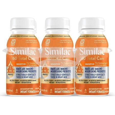 Similac 360 Total Care Sensitive Infant Formula, Ready-to-Feed Bottle - 8.0 fl oz x 6 pack