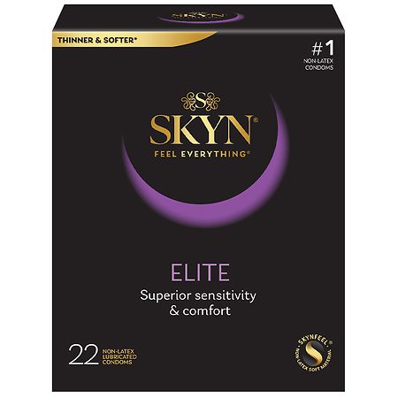 SKYN Elite Non-Latex Condoms Sensusal Masking, Nominal Width: 53 mm, Natural - 22.0 EA