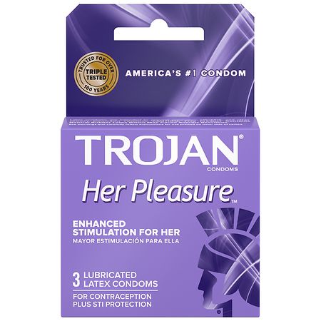 Trojan Her Pleasure Her Pleasure Sensations Lubricated Condoms - 12.0 ea