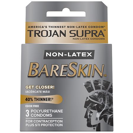 Trojan Supra Non-Latex Bareskin Lubricated Condoms - 6.0 ea