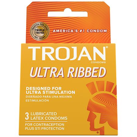 Trojan Stimulations Ultra Ribbed Lubricated Condom - 12.0 ea