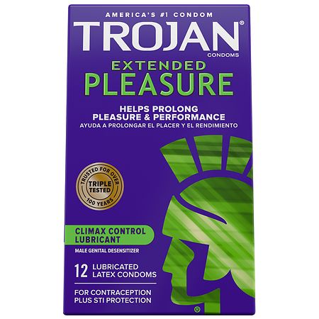 Trojan Extended Pleasure Climax Control Lubricated Condoms - 12.0 ea