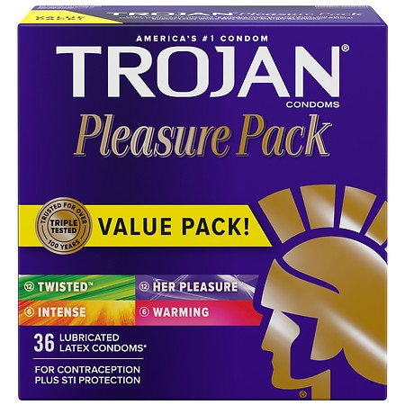 Trojan Pleasure Variety Pack Lubricated Condoms - 12.0 ea