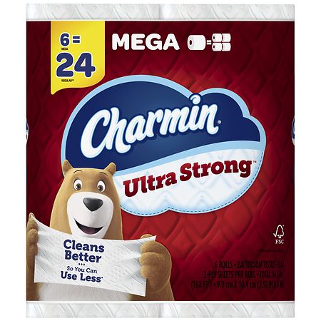 Charmin Ultra Strong Toilet Paper, Mega Rolls - 6.0 ea