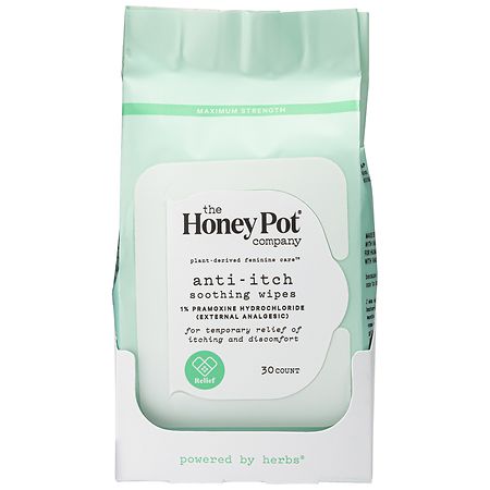 The Honey Pot Anti-Itch Soothing Wipes - 30.0 ea