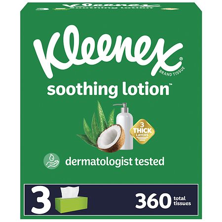 Kleenex Facial Tissues with Soothing Lotion - 120.0 ea x 3 pack