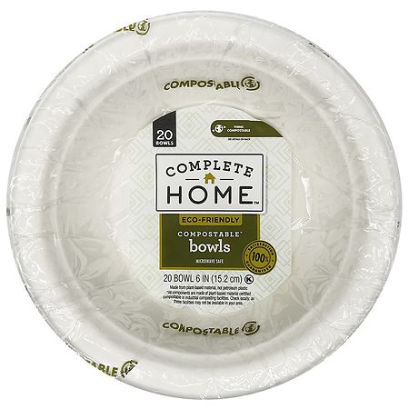Complete Home Compostable Bowls 6 Inch - 20.0 ea