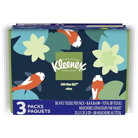 Kleenex Tissues Travel Packs - 10.0 ea x 3 pack