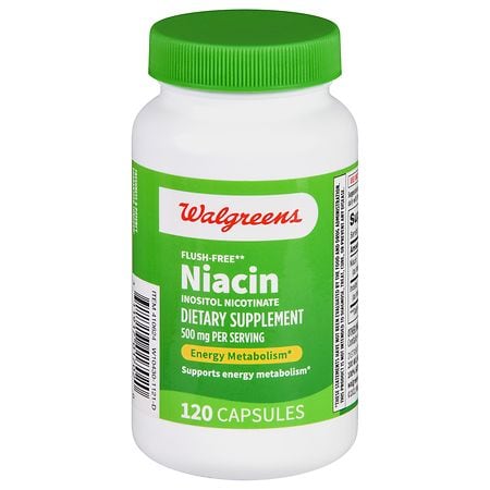 Walgreens Flush-Free Niacin 500 mg Capsules - 120.0 ea