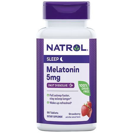 Natrol Melatonin 5mg, Sleep Support, Fast Dissolve Tablets Strawberry - 90.0 ea