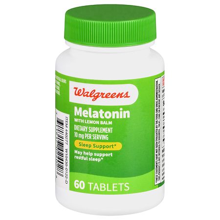 Walgreens Melatonin with Lemon Balm 10 mg Tablets - 60.0 ea