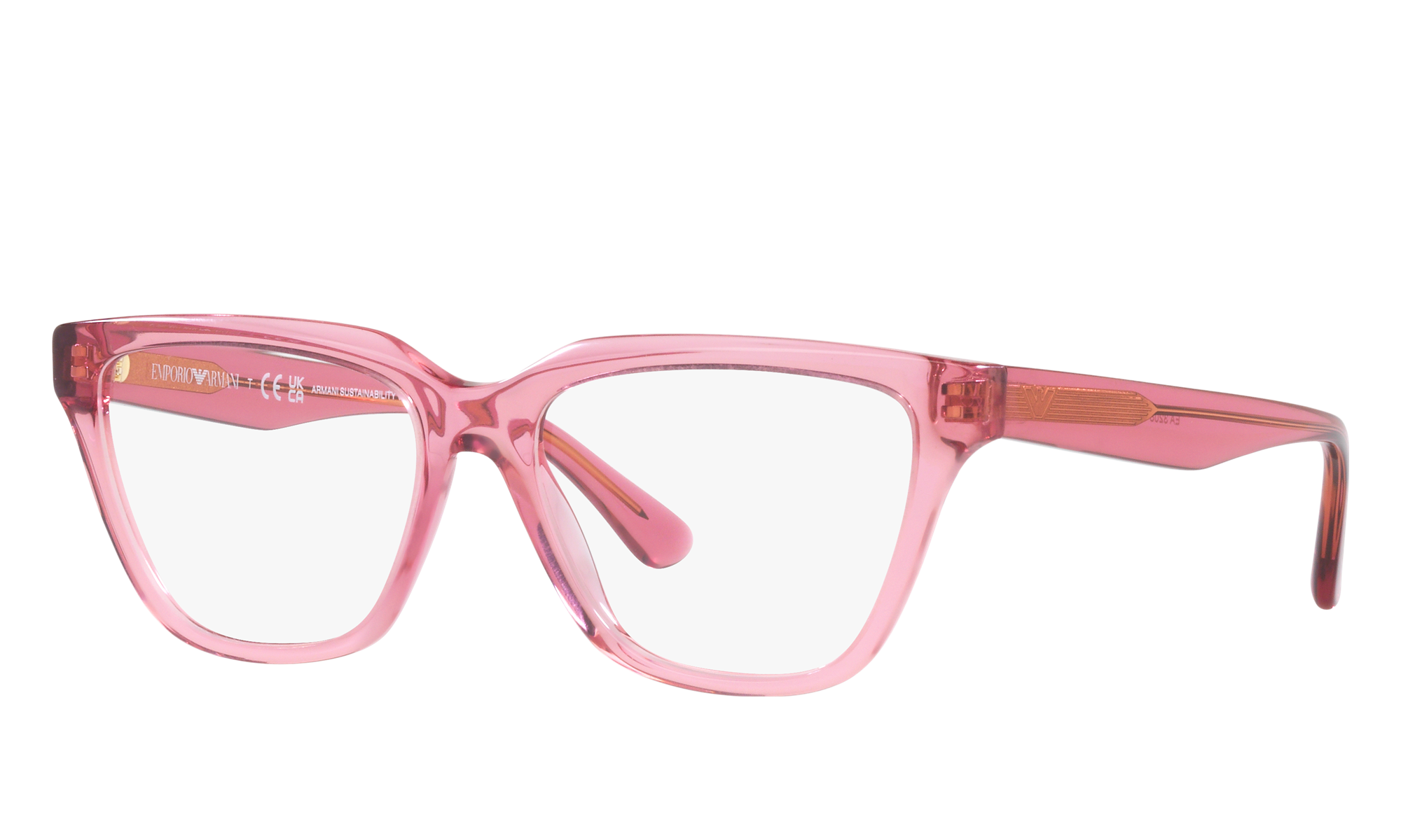 Emporio Armani Unisex Ea3208 Shiny Transparent Pink Size: Standard