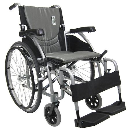 Karman 18 inch Aluminum Wheelchair with Swing Away Footrests, 25 lbs. - 1.0 ea