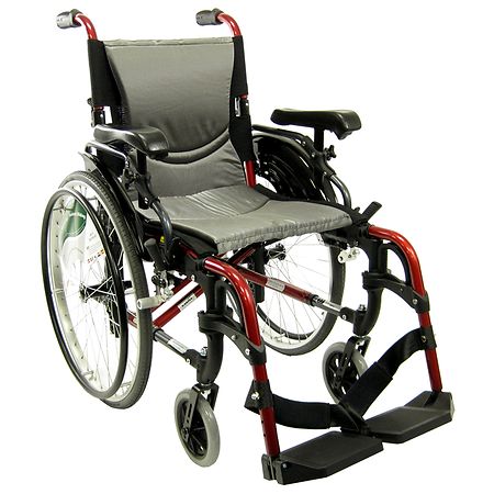 Karman 16 inch Aluminum Wheelchair with Flip-Back Armrests, 29lbs - 1.0 ea