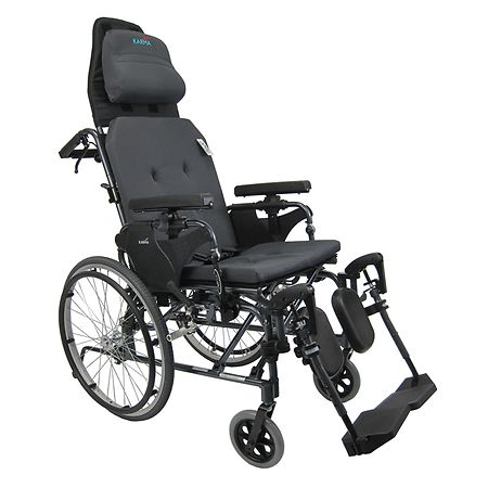 Karman Reclining 16 inch Aluminum Transport Wheelchair, 36lbs - 1.0 ea