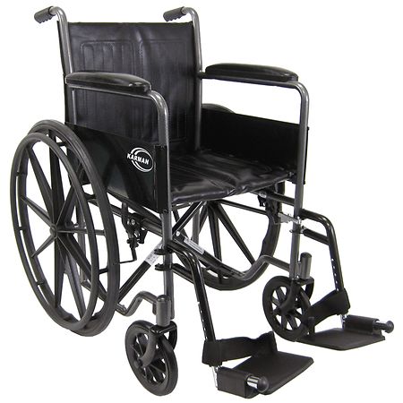 Karman 18 inch Steel Wheelchair with Fixed Armrests, 37lbs - 1.0 ea