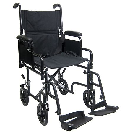 Karman 19 inch Steel Transport Chair with Removable Armrests, 29lbs - 1.0 ea