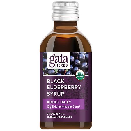 Gaia Herbs Black Elderberry Adult Daily Syrup - 3.0 fl oz