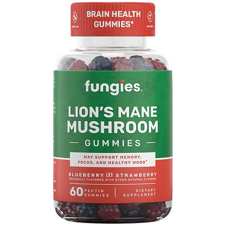 Fungies Lion's Mane Mushroom Gummies Blueberry & Strawberry - 60.0 ea