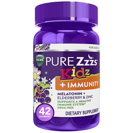 PURE Zzzs Kidz + Immunity Melatonin Gummies Berry - 42.0 ea