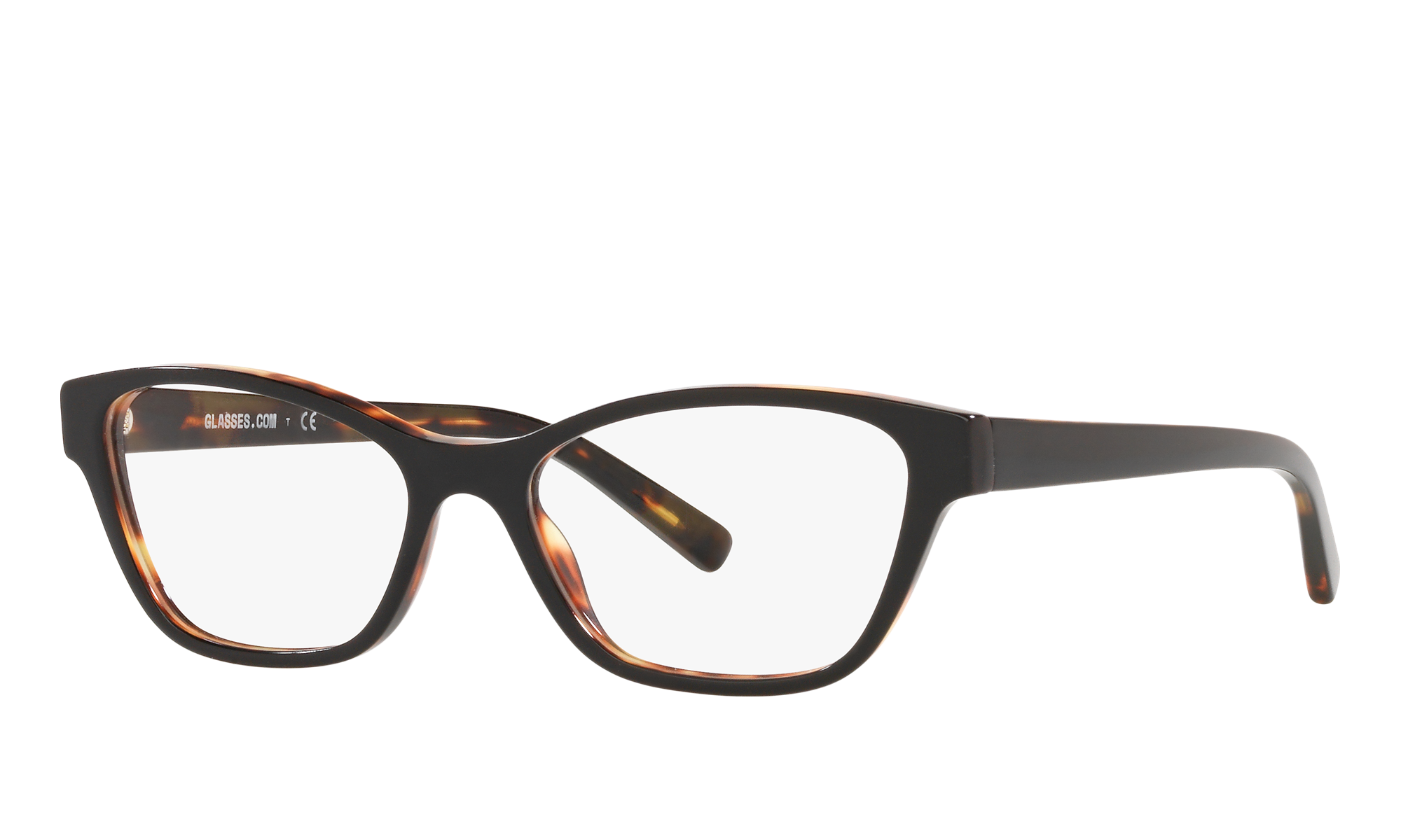 Glasses.com Unisex Gk2006 Shiny Black On Havana Size: Extra Small