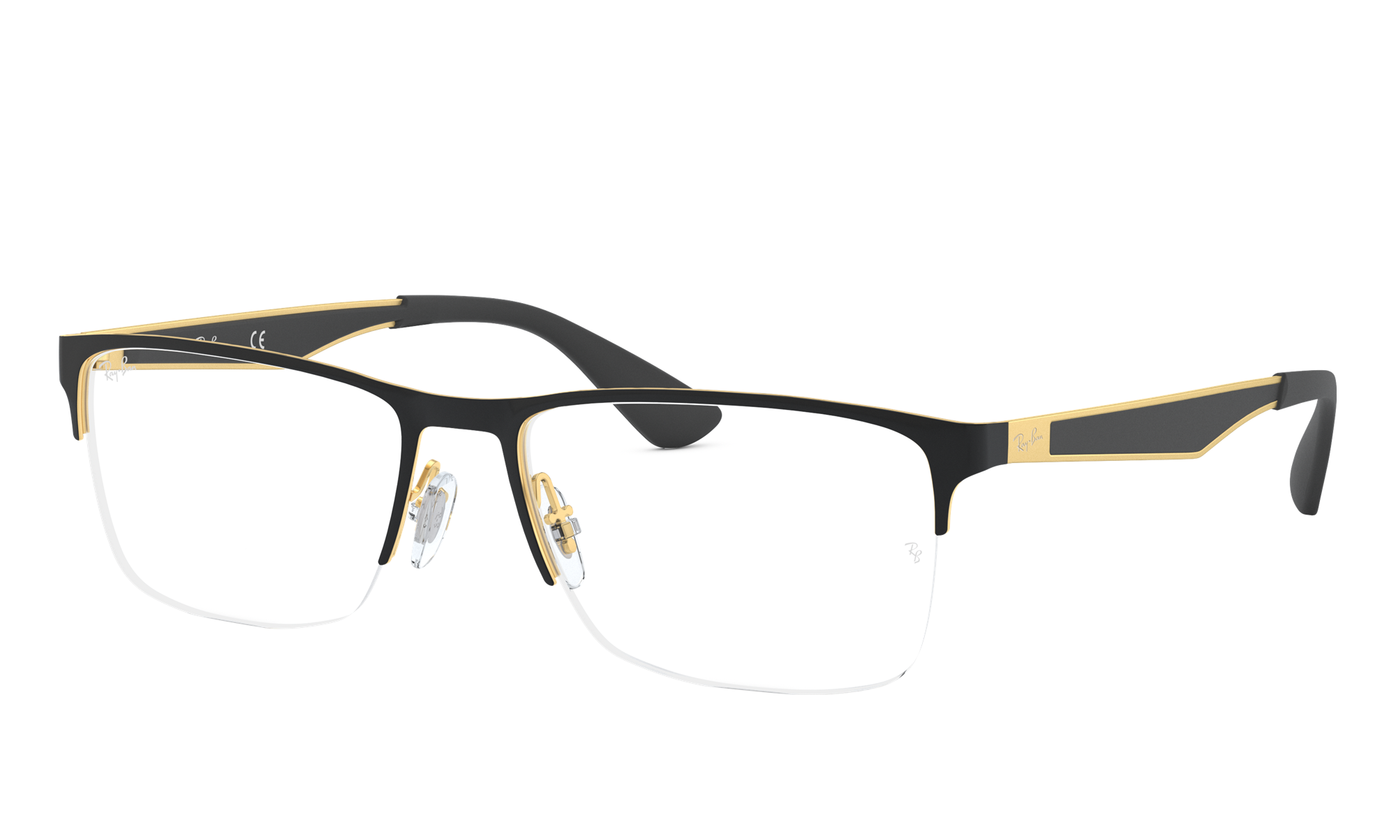 Ray-Ban Unisex Rx6335 Black On Gold Size: Standard