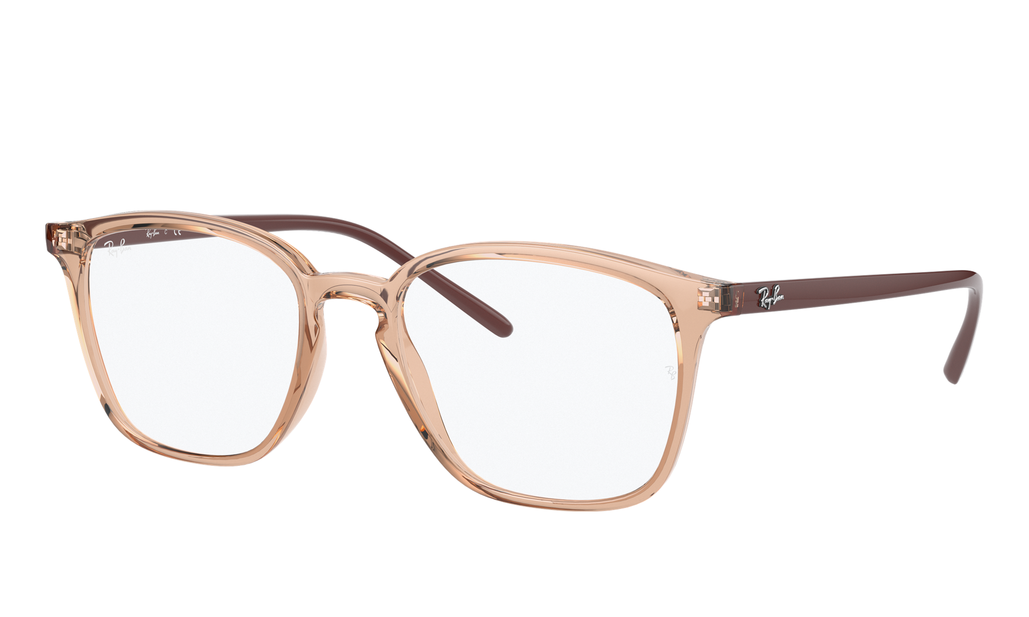 Ray-Ban Unisex Rx7185 Light Brown Size: Extra Small