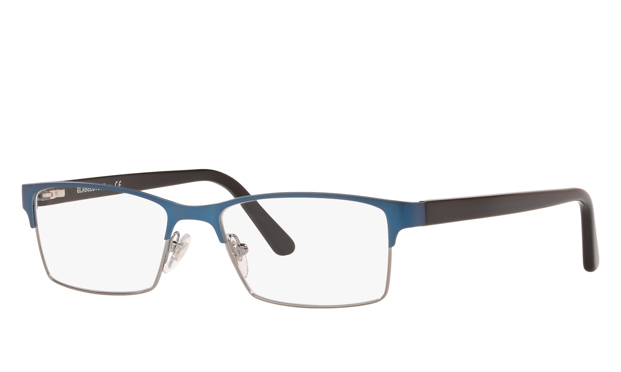 Glasses.com Unisex Gk1001 Gunmetal Matte Blue Size: Standard
