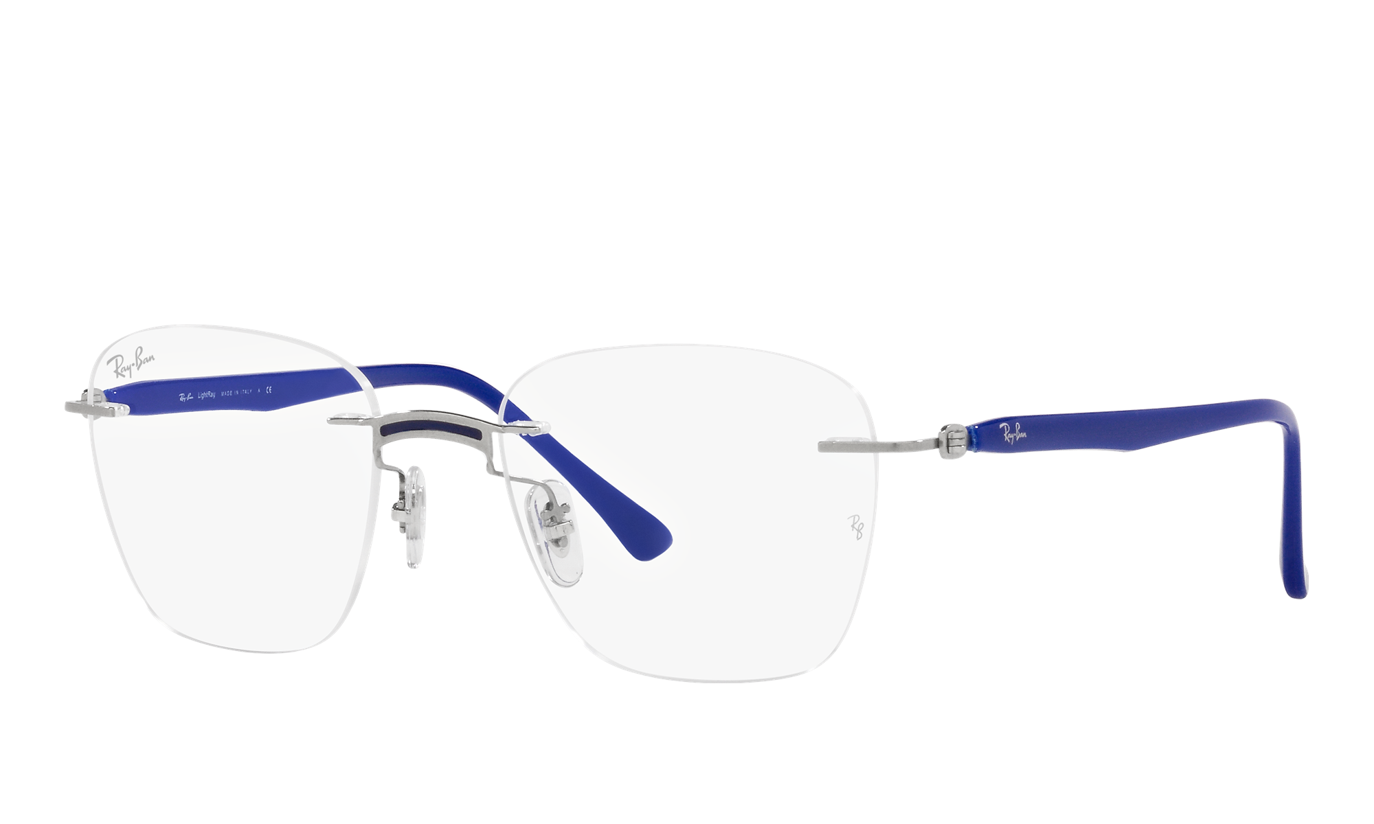 Ray-Ban Unisex Rx8769 Blue On Silver Size: Small