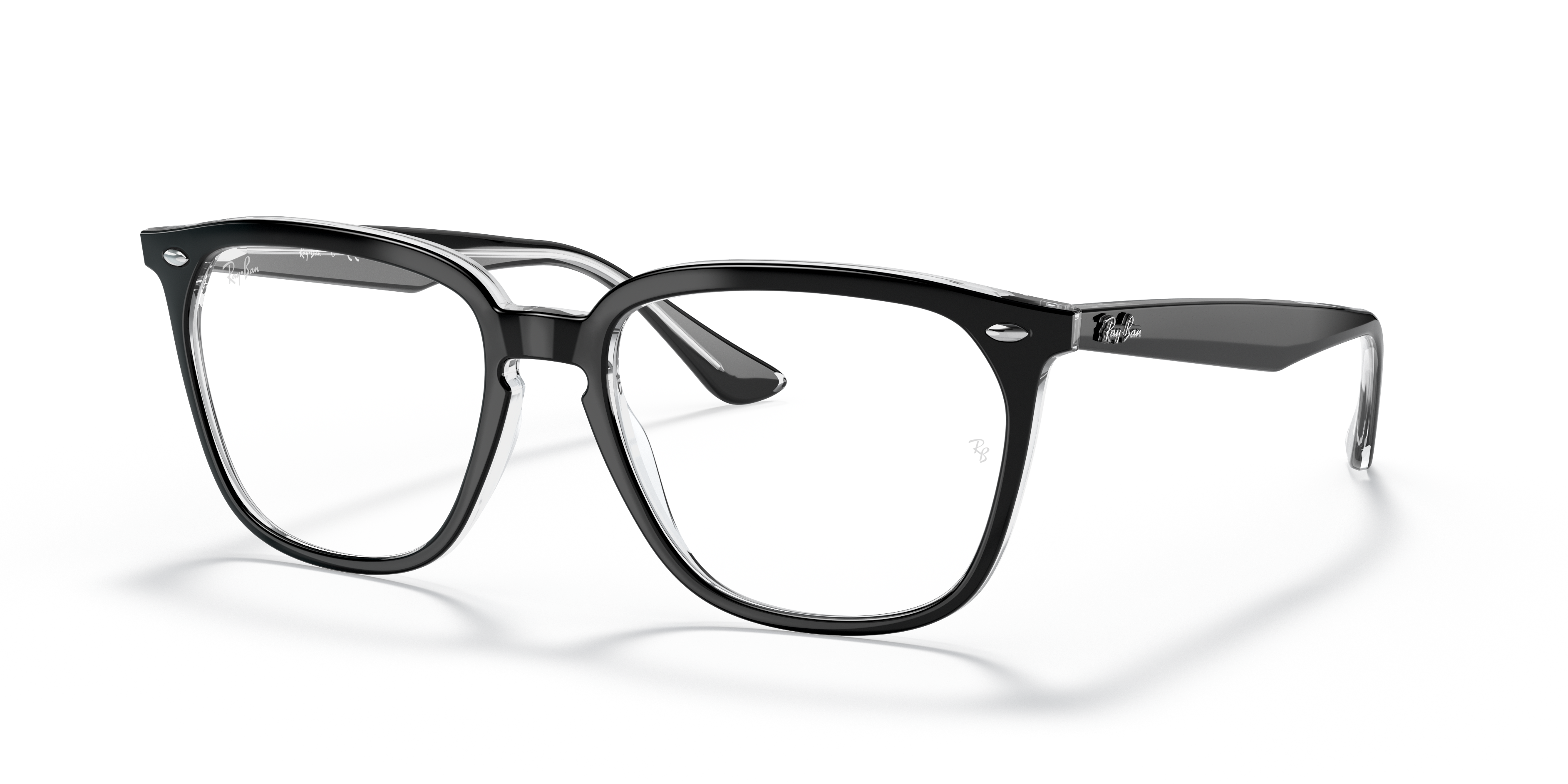 Ray-Ban Unisex Rx4362v Black On Transparent Size: Small