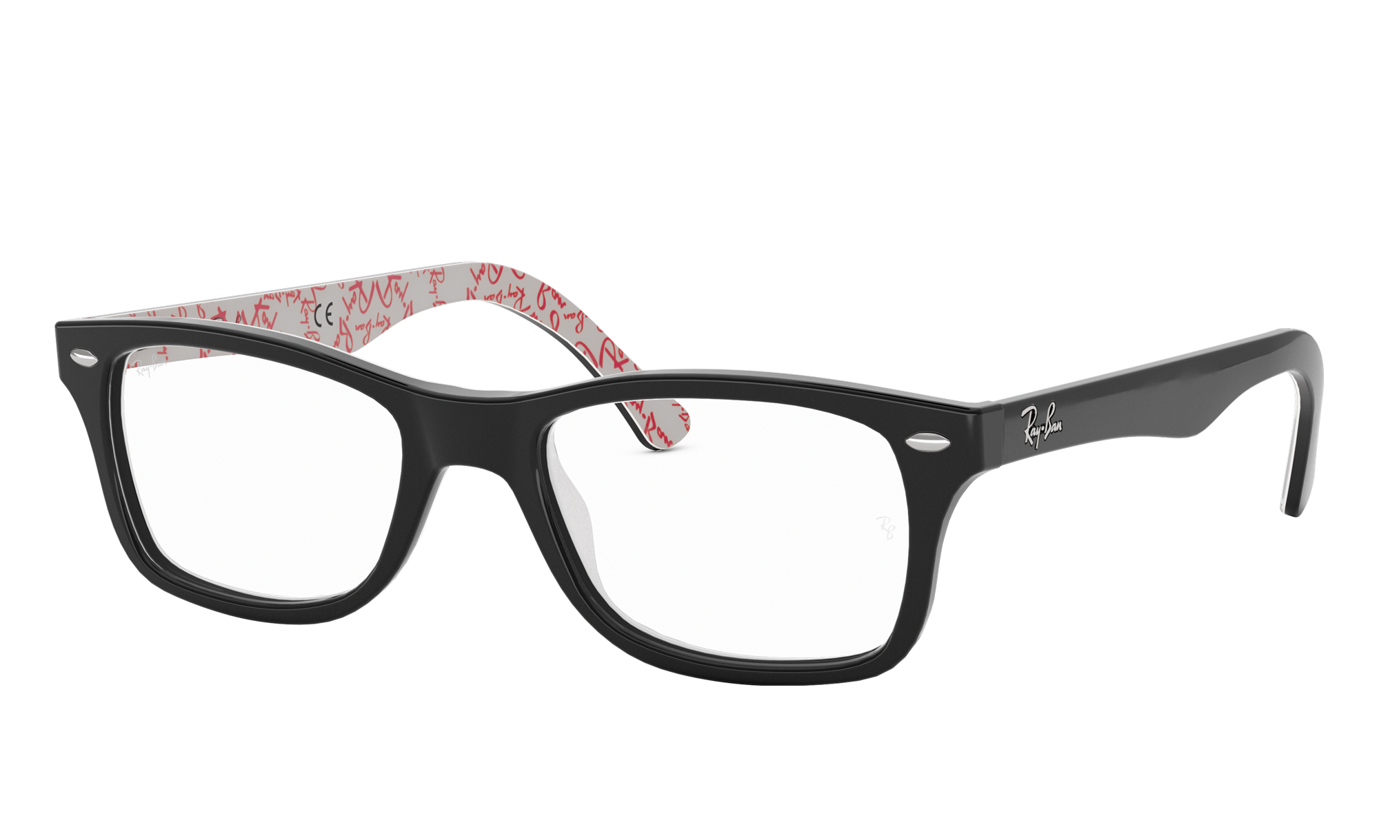 Ray-Ban Unisex Rx5228 Black On White Size: Extra Small