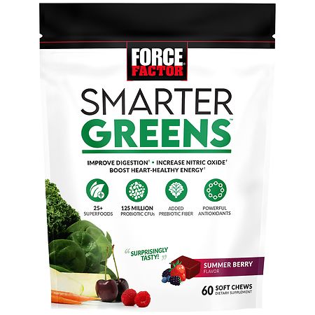 Force Factor Smarter Greens Soft Chews Summer Berry - 60.0 ea