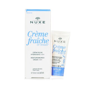 NuxeCreme Fraiche De Beaute 48HR Moisturising Rich Cream Gift Set (For Dry To Very Skin, Even Sensitive) 30ml+15ml
