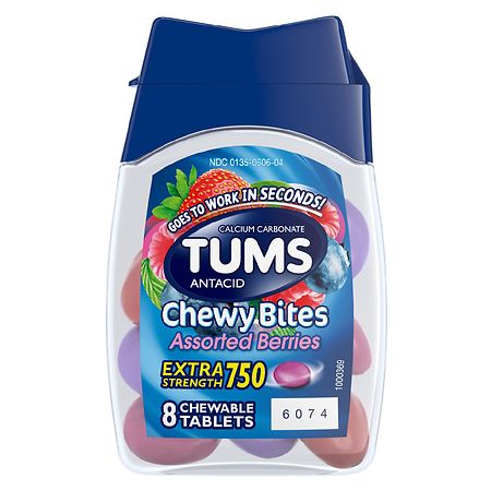 Tums Antacid Chewy Bites Chewable Assorted Berries - 8.0 ea