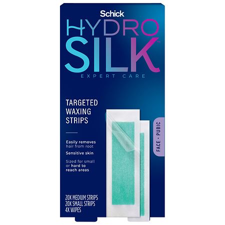 Schick Hydro Silk Ready-to-Use Targeted Waxing Strips Kit for Face + Pubic - 1.0 set