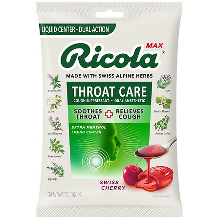 Ricola MAX Throat Care Cherry, Family - 34.0 ea