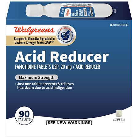 Walgreens Acid Reducer Tablets Maximum Strength - 90.0 EA