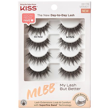 Kiss Lash Couture Fake Eyelashes Multipack, So Real - 4.0 pr