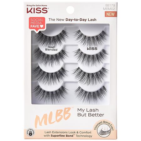 Kiss Lash Couture Fake Eyelashes Multipack, Well Blended - 4.0 pr