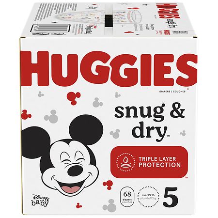 Huggies Snug & Dry Baby Diapers, Size 5 Size 5 - 68.0 ea