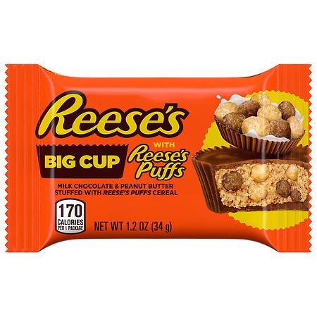 Reese's Big Cup Stuffed with Reese's Puffs Milk Chocolate & Peanut Butter - 1.2 oz