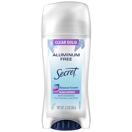 Secret Aluminum Free Deodorant Clear Solid Lavender - 2.4 oz