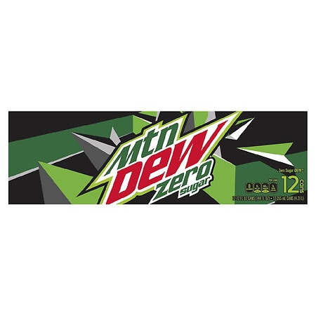 Mountain Dew Soda, Zero Sugar - 12.0 fl oz x 12 pack
