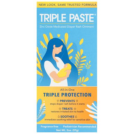 Triple Paste Hypoallergenic Medicated Diaper Rash Ointment Unscented - 2.0 oz