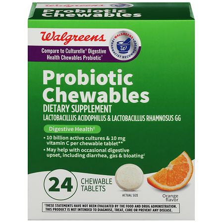 Walgreens Probiotic Chewables 10 Billion Active Cultures - 24.0 ea
