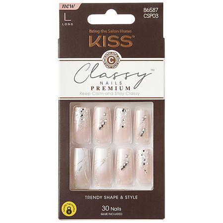 Kiss Classy Premium Fake Nails, Stunning! - 30.0 ea