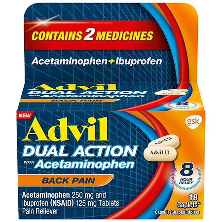 Advil Dual Action Back Pain Caplets - 18.0 ea